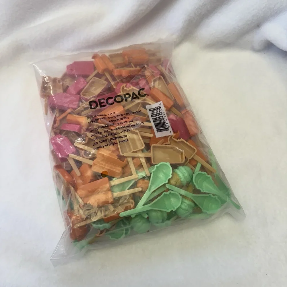 NIB Decopac 144 ct Cool Treats Popsicle‎ Cupcake Toppers Party Favors Cake Decor